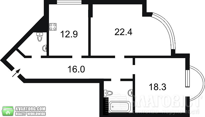 Sell 2-room apartment. Киев, ломоносова — photo 1