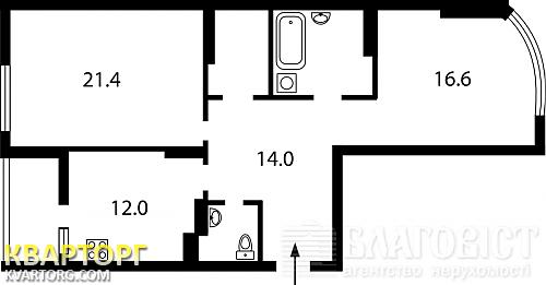 продам 2-комнатную квартиру. Киев,   Ахматовой - фото 2