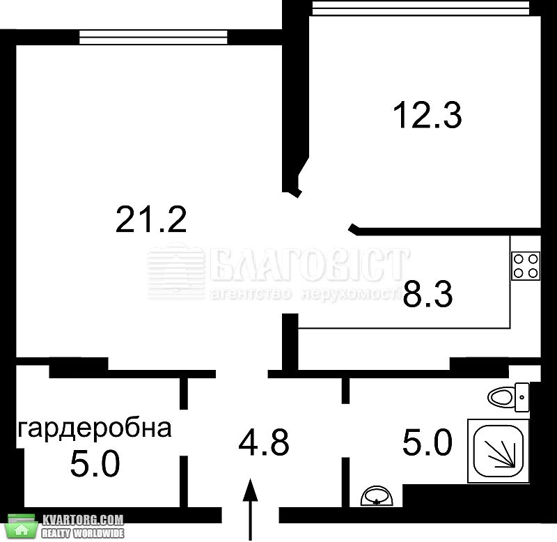 Sell 2-room apartment. Киев, Трускавецкая — photo 2