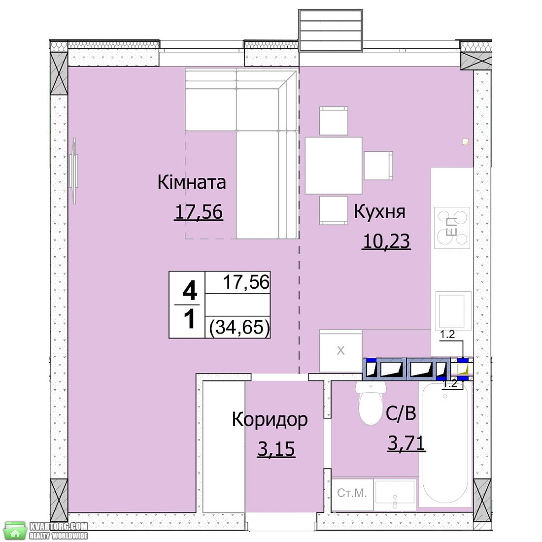 Sell 1-room apartment. Киевская обл., Свято-Покровська — photo 2