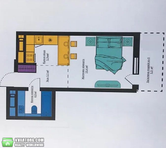 Sell 1-room apartment. Киев, Максимовича — photo 3