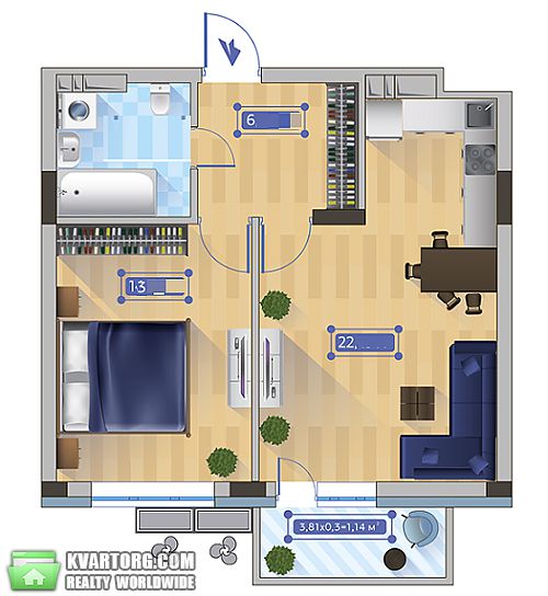 Sell 1-room apartment. Киев,  Шолуденко — photo 2