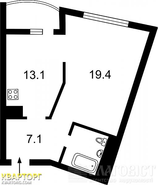 Sell 1-room apartment. Киев, Героев Сталинграда пр — photo 2