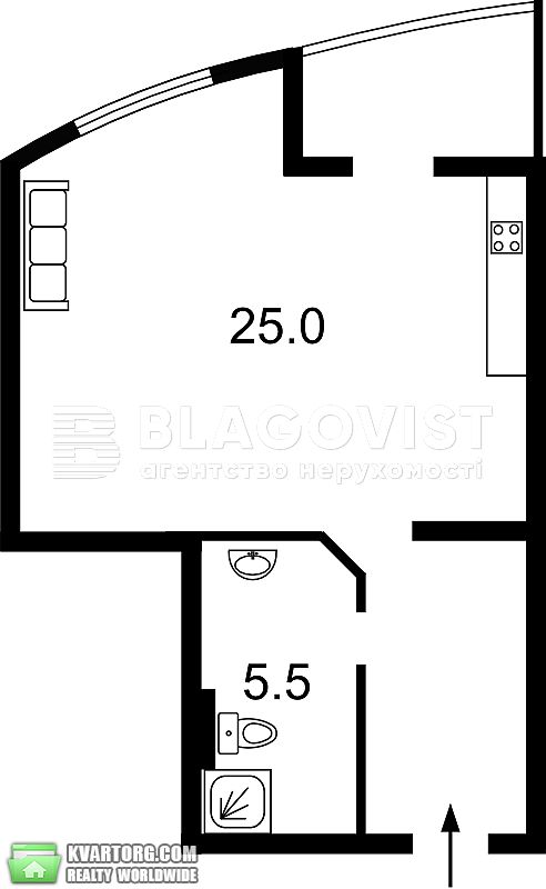 Rent out 1-room apartment. Киев,  Ахматовой — photo 4