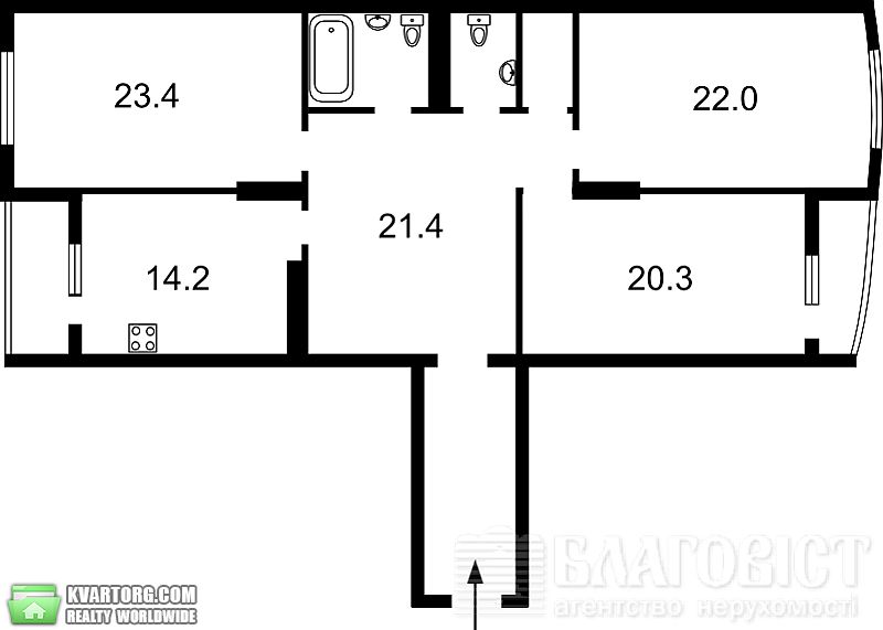 Sell 3-room apartment. Киев,  Трутенко — photo 2