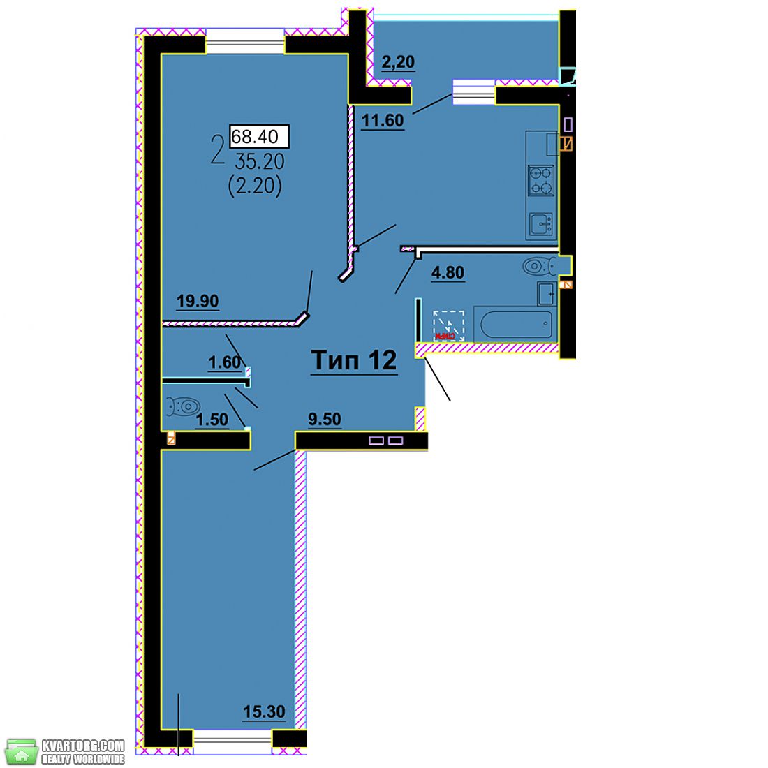 Sell 2-room apartment. Киев,  Радужная — photo 1