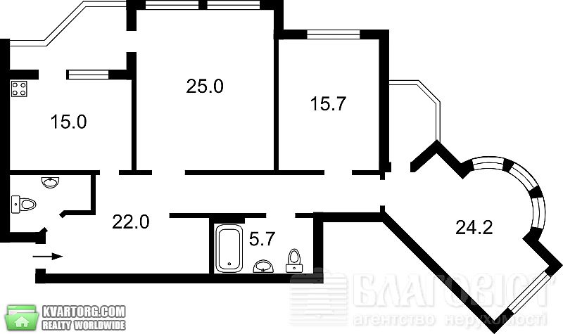 Sell 3-room apartment. Киев, Расковой — photo 5