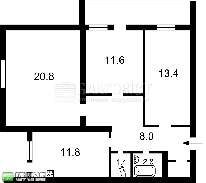 Sell 2-room apartment. Киев,  Героев Сталинграда пр — photo 1