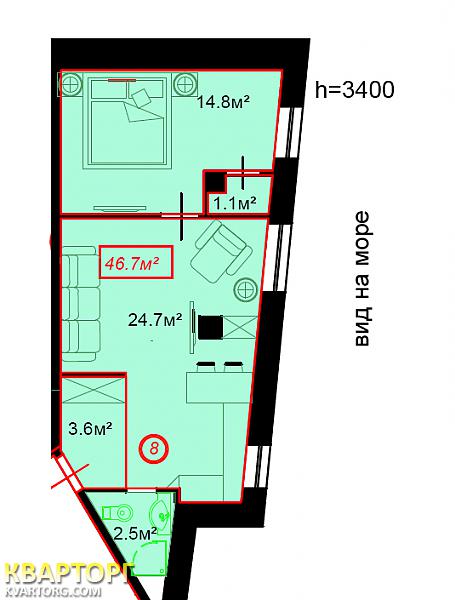 Sell 1-room apartment. Одесса, Гоголя — photo 4
