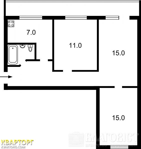 Sell 3-room apartment. Киев, Серафимовича — photo 2