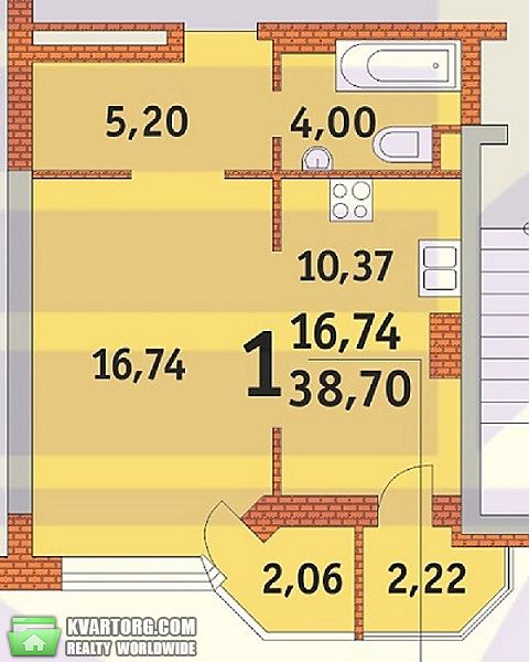 продам 1-комнатную квартиру. Киев,  Коперника - фото 1