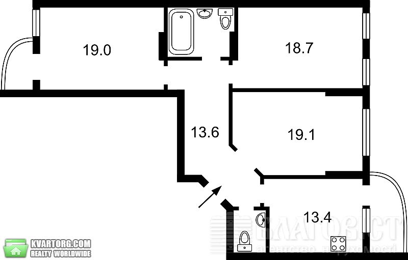 Sell 3-room apartment. Киев,  Краснозвездный пр — photo 1