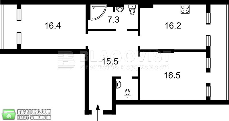 Sell 2-room apartment. Киев,  Вильямса — photo 3