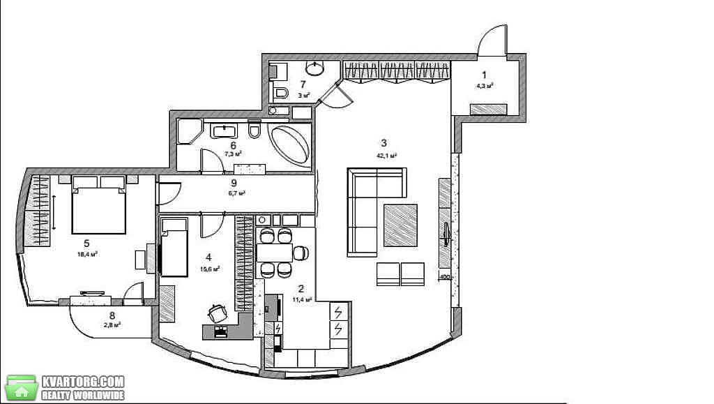 Rent out 3-room apartment. Киев, проспект Соборности — photo 9