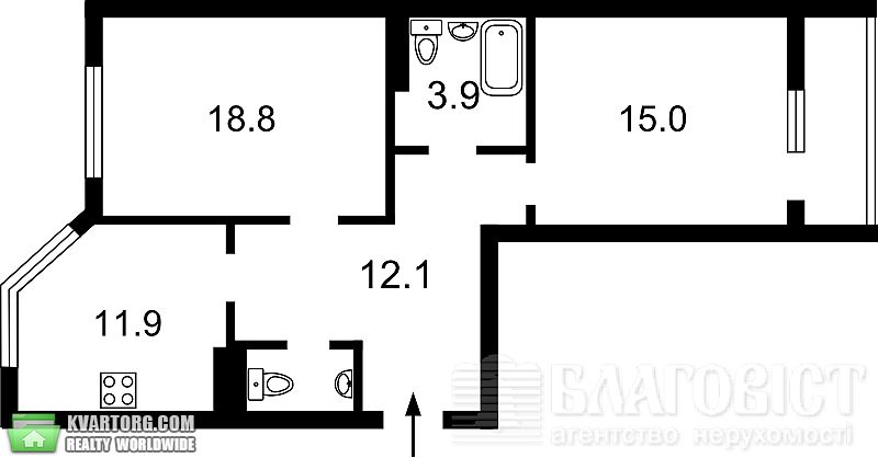 продам 2-комнатную квартиру. Киев,   Ломоносова - фото 3