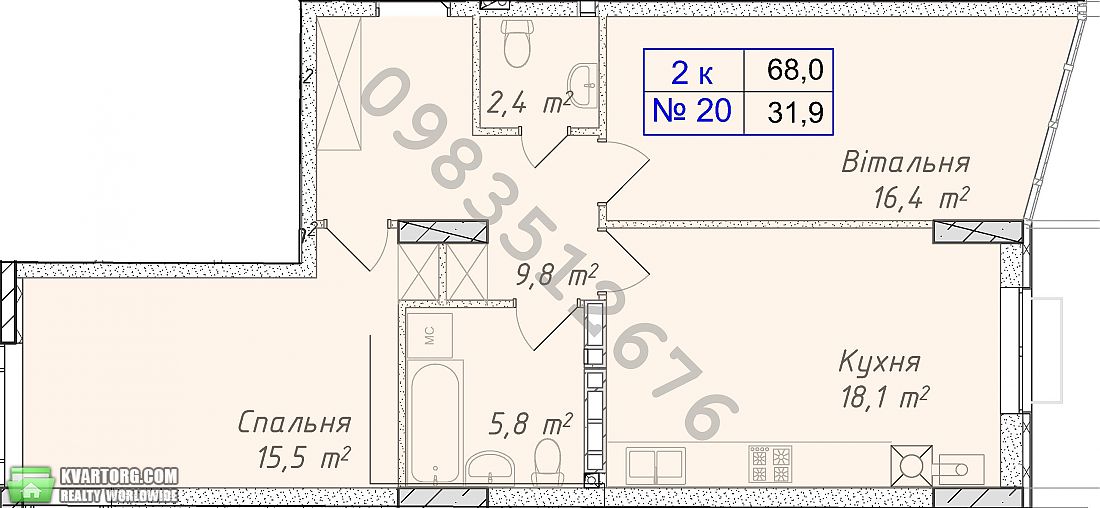Sell 2-room apartment. Киев, Садовая — photo 10