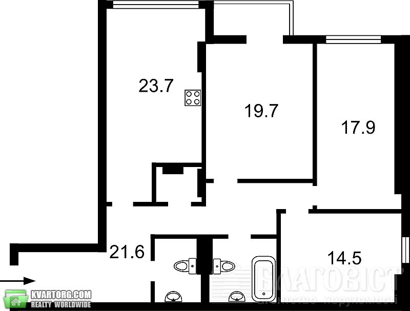 Sell 3-room apartment. Киев,  Щорса — photo 3