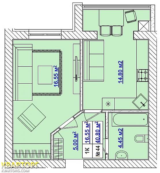 Sell 1-room apartment. Киев, Большая окружная — photo 1