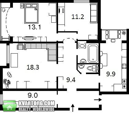 Sell 3-room apartment. Киев, Горького — photo 1