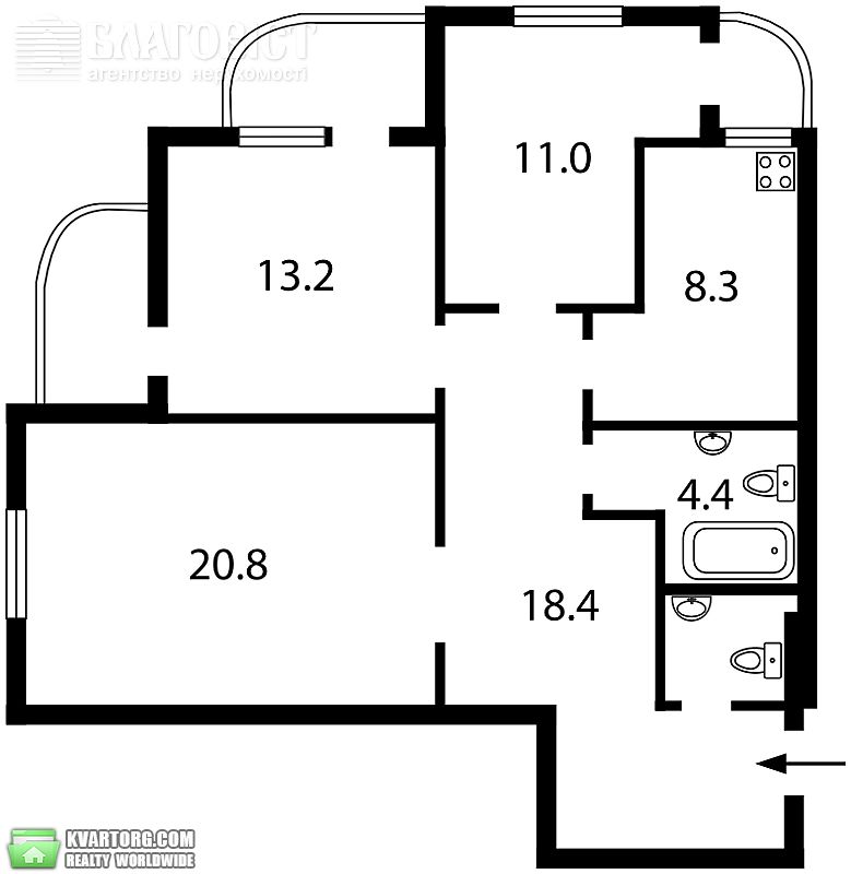 продам 3-комнатную квартиру. Киев,  Майорова - фото 5