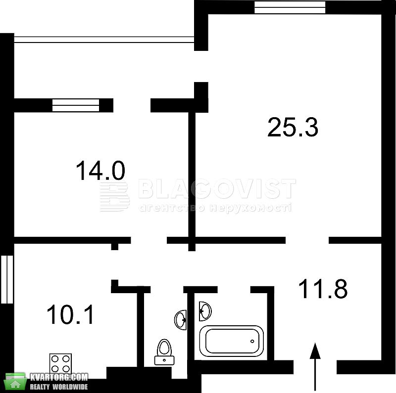 Rent out 2-room apartment. Киев,  Декабристов — photo 2