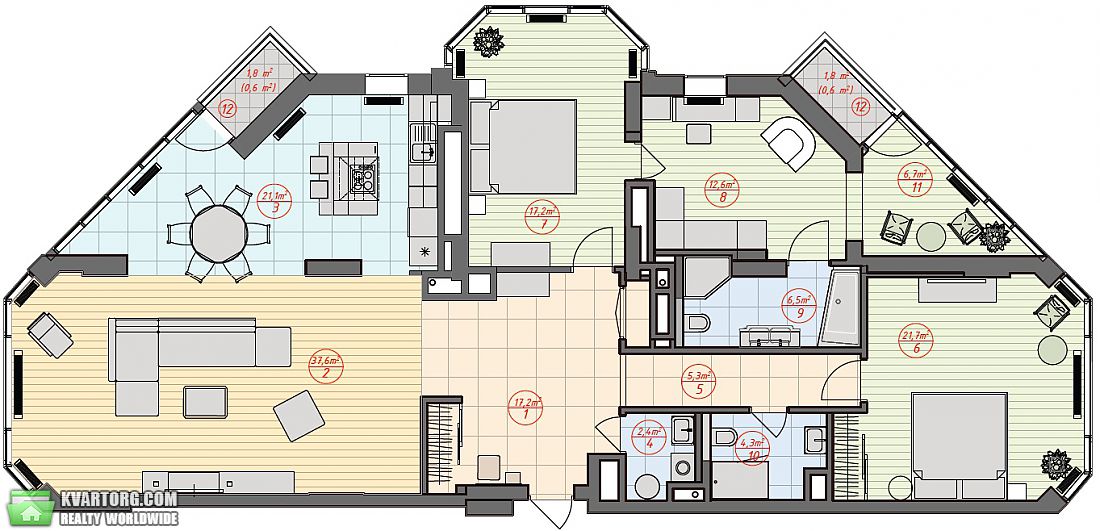 Rent out 3-room apartment. Киев,  Струтинского — photo 2