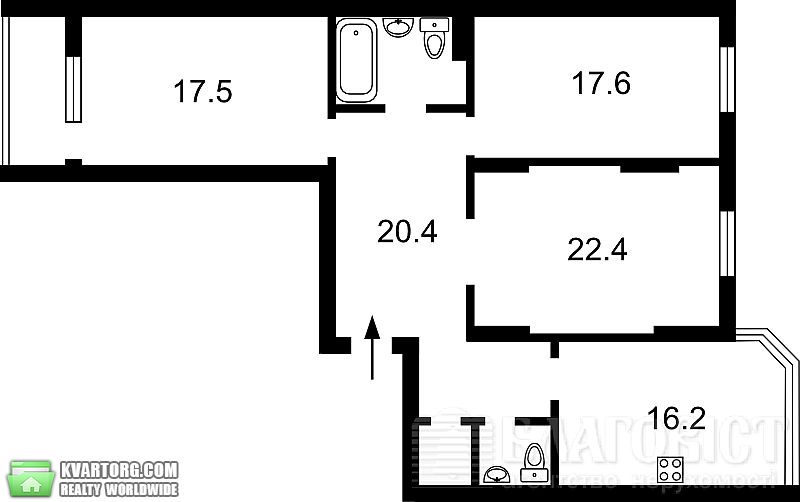 Sell 3-room apartment. Киев,  Ломоносова — photo 3