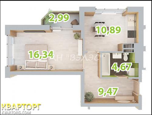 Sell 1-room apartment. Киев, Сикорского — photo 3