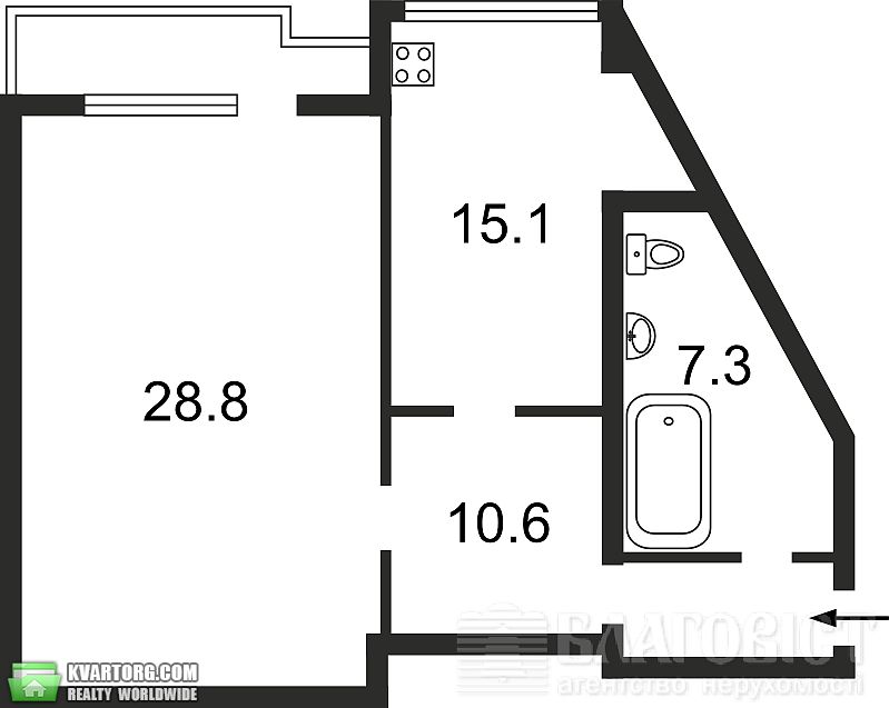Sell 1-room apartment. Киев,  Бажана — photo 2