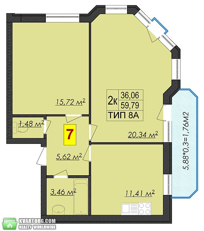 Sell 2-room apartment. Ирпень, Западная — photo 2