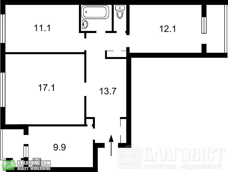 Sell 3-room apartment. Киев,  Ахматовой — photo 2