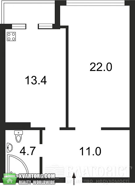 Sell 1-room apartment. Киев, Ямская — photo 3