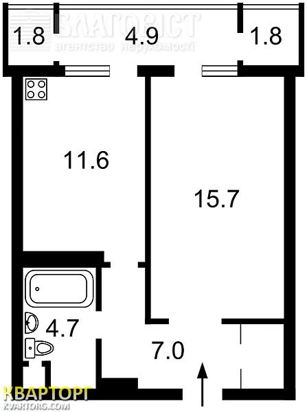 Sell 1-room apartment. Киев, Донца Михаила — photo 1