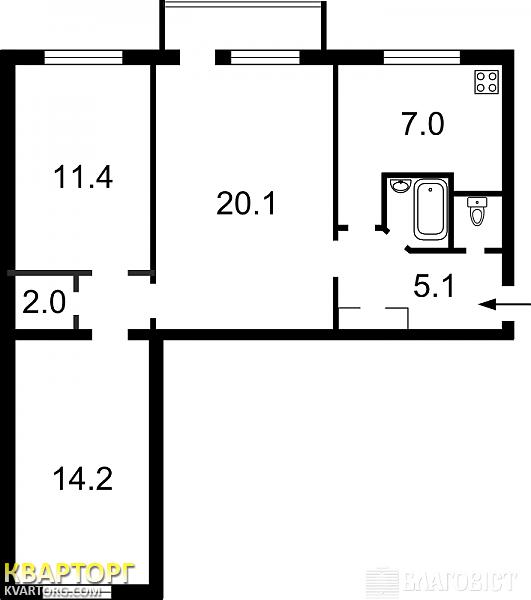 Sell 3-room apartment. Киев,  Братиславская — photo 2