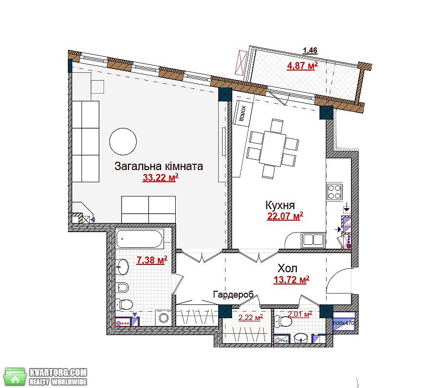Sell 1-room apartment. Киев,  Саксаганского — photo 6