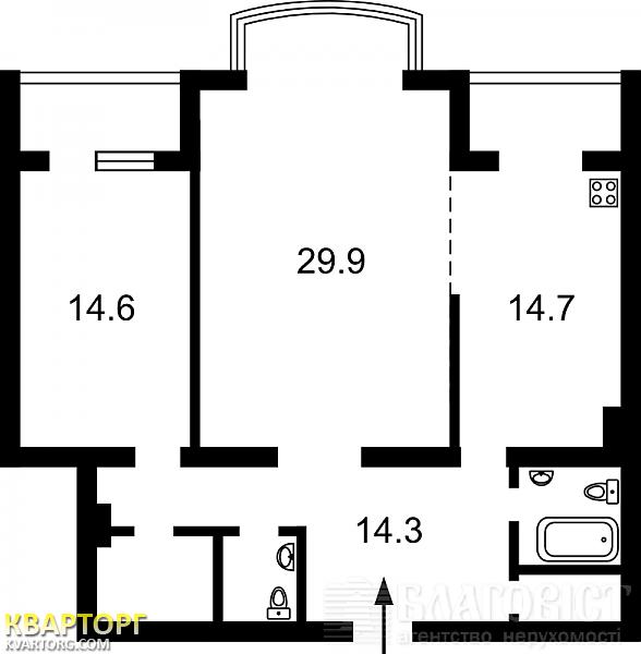 Sell 2-room apartment. Киев,  40-летия Октября просп — photo 2