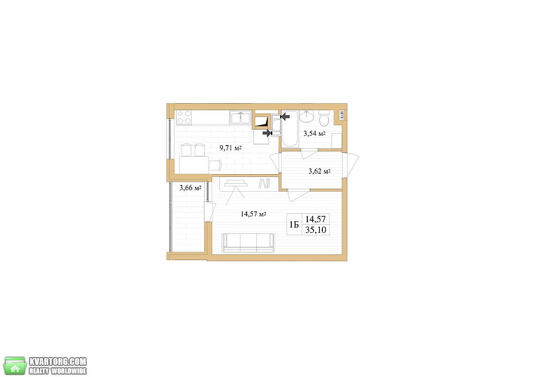 Sell 2-room apartment. Киев, Августина Волошина — photo 5