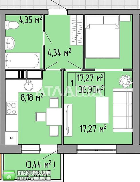Sell 1-room apartment. Одесса, Пишоновская — photo 3