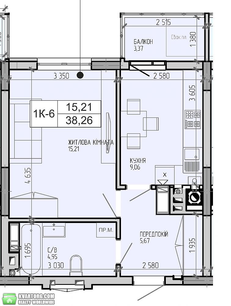 Sell 1-room apartment. Киев, Единства — photo 3