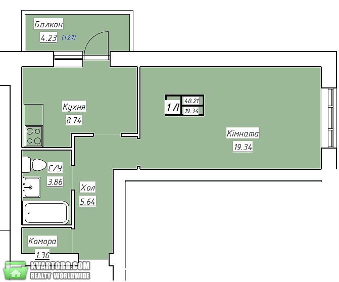 Sell 1-room apartment. Киев,  Большая Окружная — photo 1