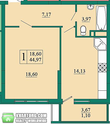 Sell 1-room apartment. Киев,  Ломоносова — photo 2