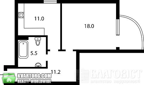 Sell 1-room apartment. Киев, Ломоносова — photo 2