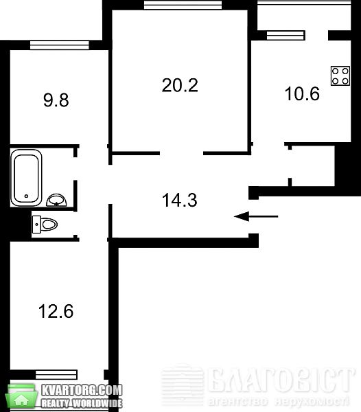 Sell 3-room apartment. Киев, Кадетский Гай — photo 6