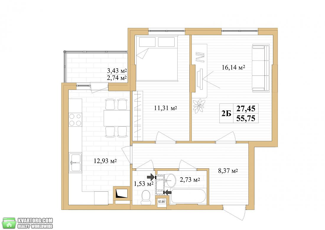 Sell 2-room apartment. Киев, Ярослава Галана ул. — photo 1