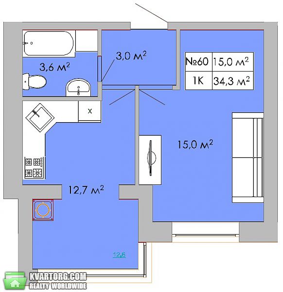 Sell 1-room apartment. Киев, Большая Окружная — photo 1