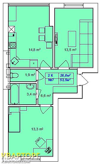 Sell 2-room apartment. Киев, Большая Окружная — photo 4