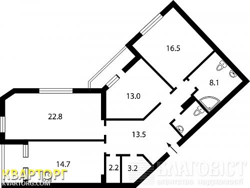 Sell 3-room apartment. Киев, Днепровская наб — photo 2