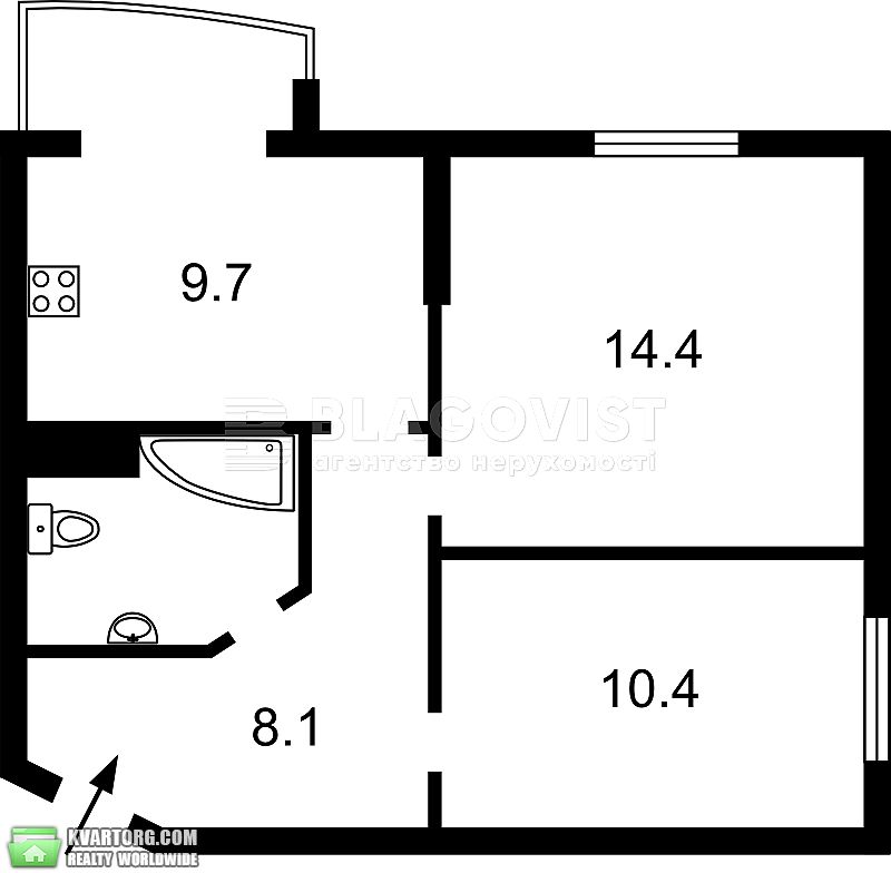 Sell 2-room apartment. Киев, Жабаєва Жамбила — photo 2