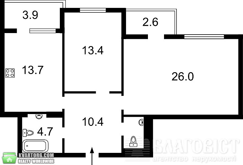 Sell 2-room apartment. Киев,  Андрющенко — photo 2