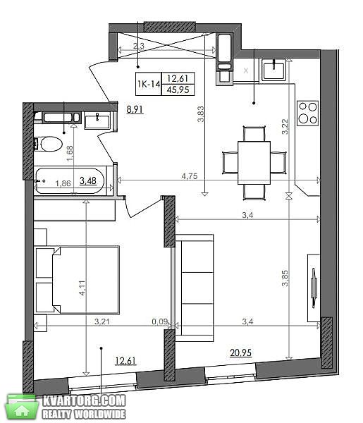 Sell 1-room apartment. Киев, Надднепрянское шоссе — photo 3